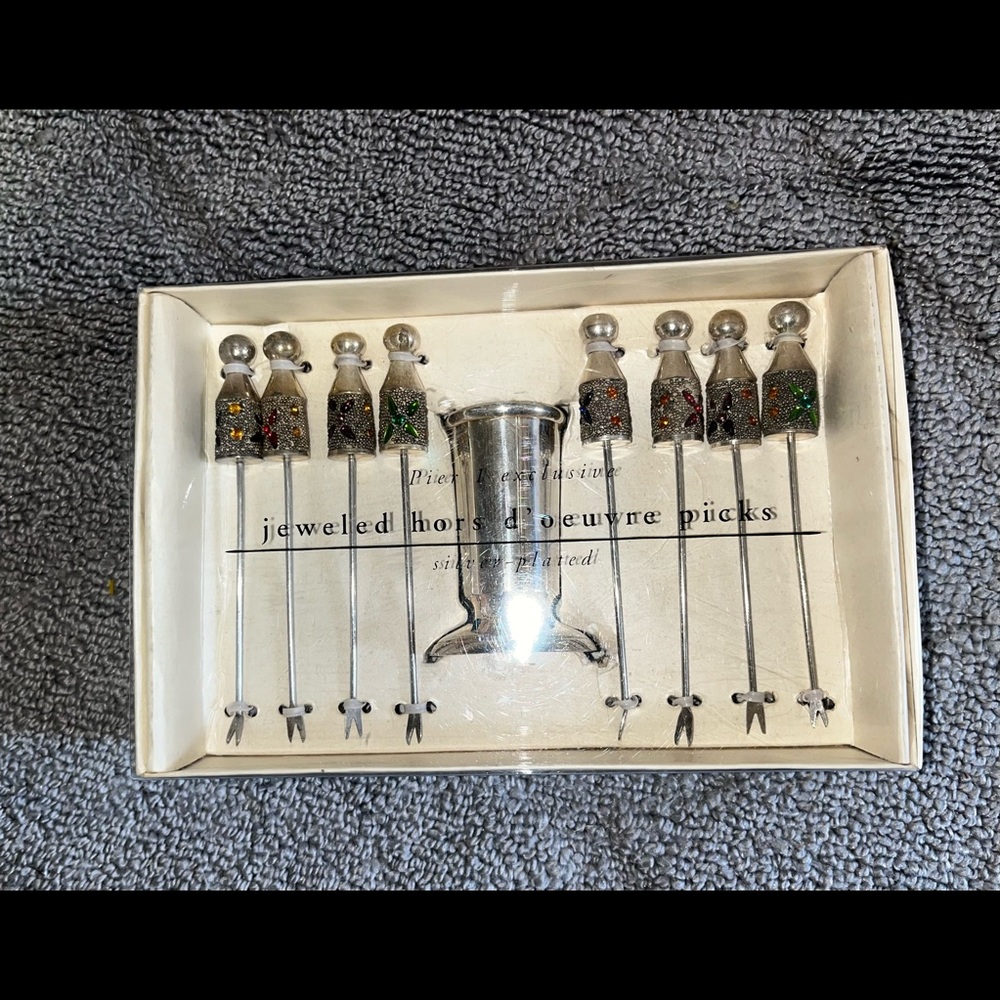 Vintage silver plated hors d oeuvre picks